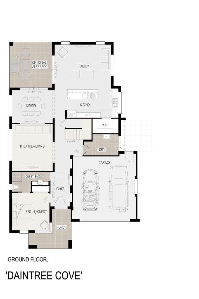 Floorplan - Daintree Cove Home Design | Ground Floor - Double Storey