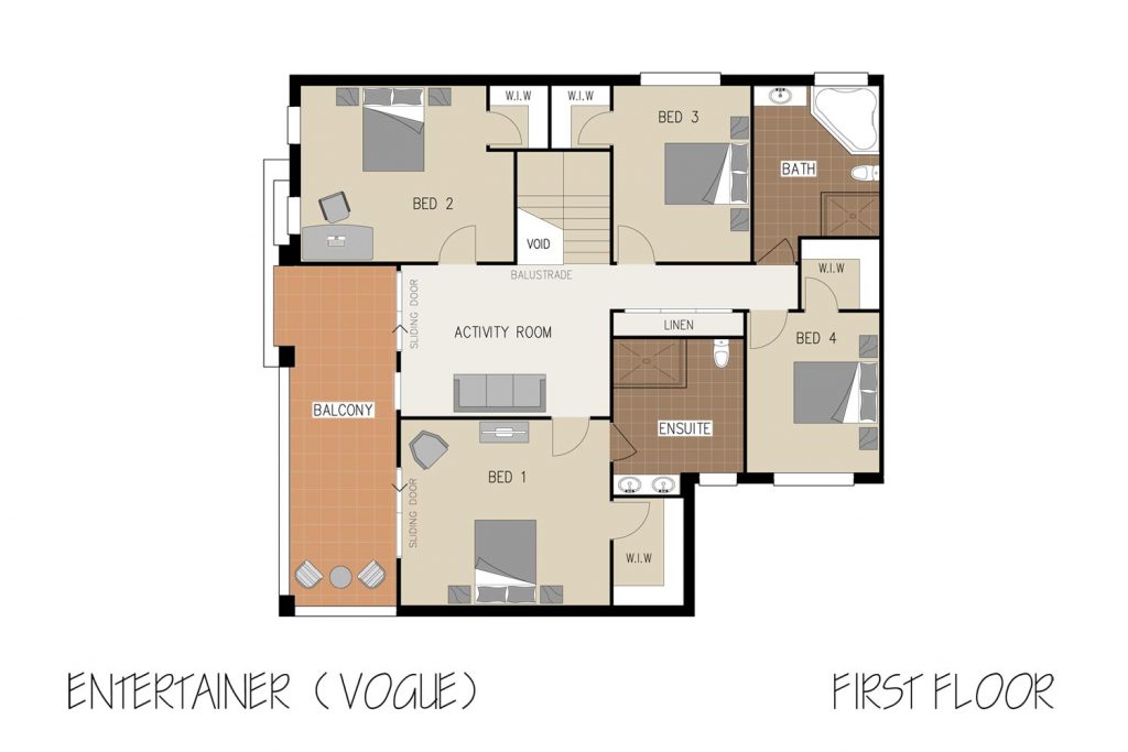 Floorplan - Entertainer Home Design | First Floor - Double Storey