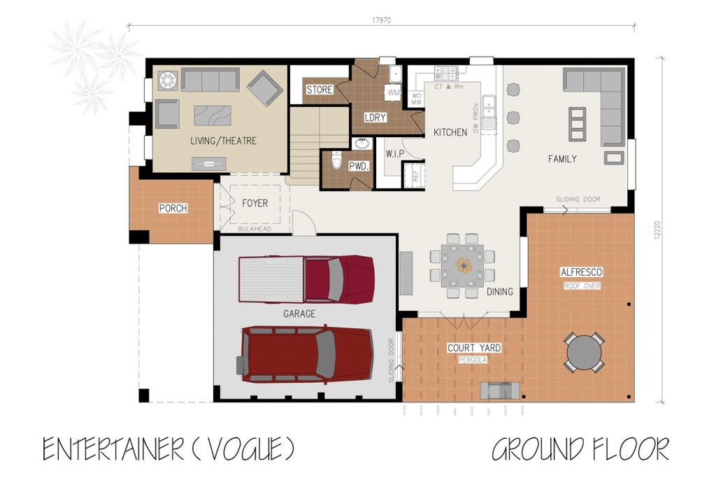 Floorplan - Entertainer Home Design | Ground Floor - Double Storey