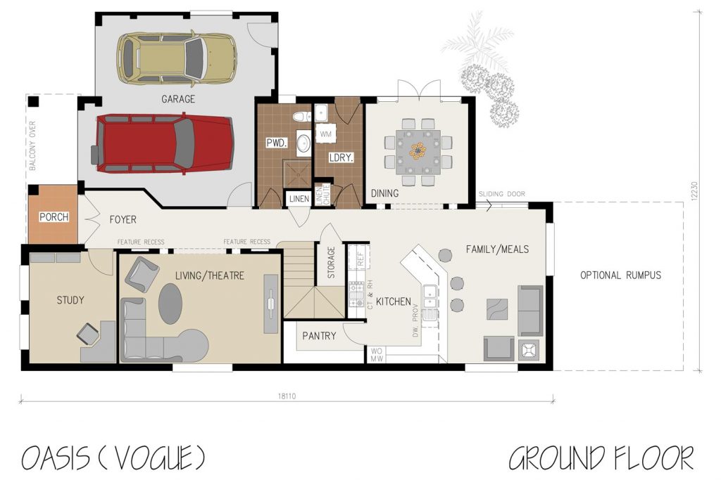 Floorplan - Oasis Home Design | Ground Floor - Double Storey