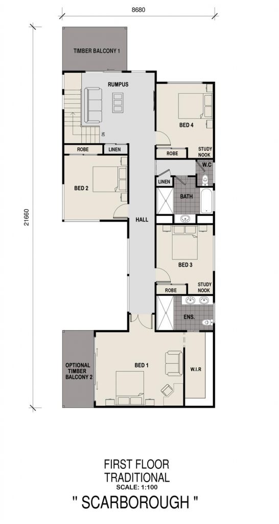 Floorplan - Scarborough Home Design | First Floor - Double Storey