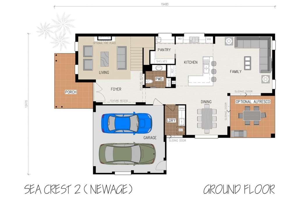 Floorplan - Oasis Home Design | Ground Floor - Double Storey