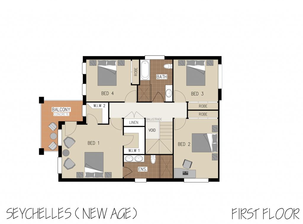 Floorplan - Seychelles Home Design | First Floor - Double Storey