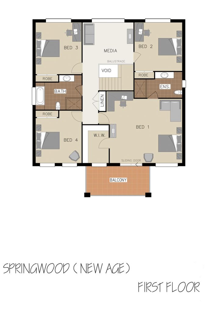 Floorplan - Springwood Home Design | First Floor - Double Storey