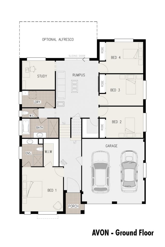 Floorplan - Avon Home Design | Ground Floor - Split Level