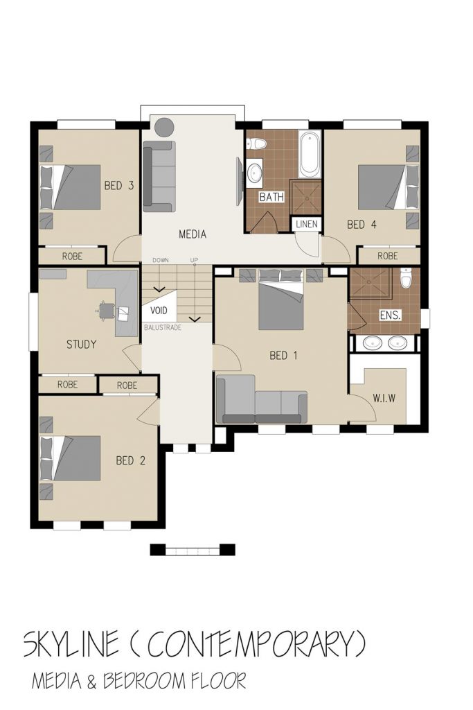 Floorplan - Skyline Home Design | First Floor - Split Level