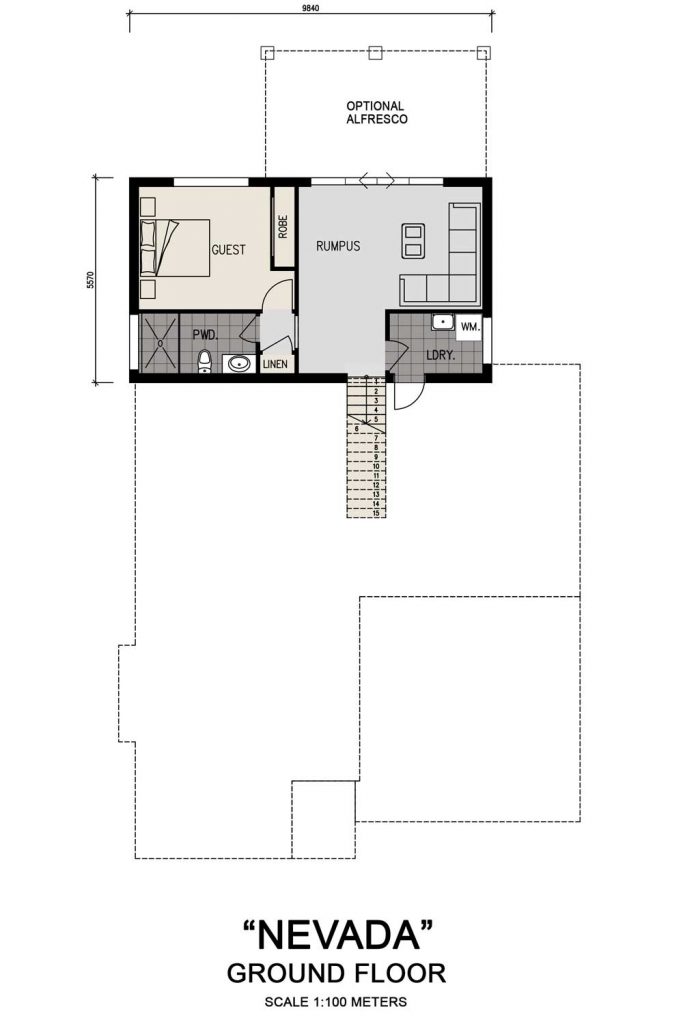 Floorplan - Nevada Home Design | Ground Floor - Split Level